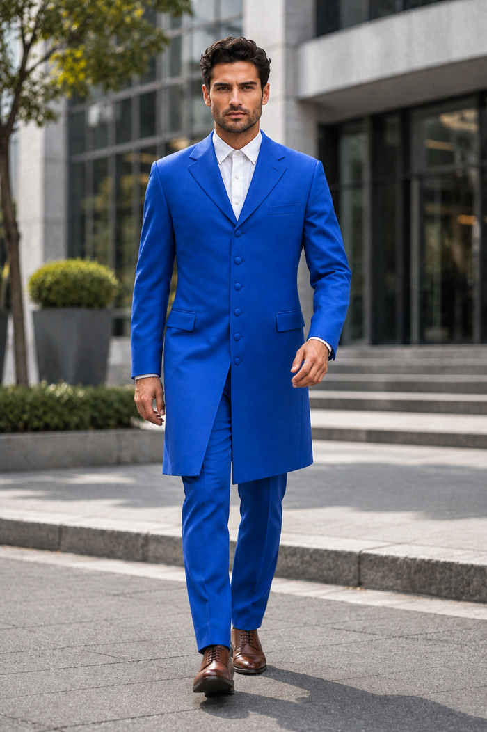 Men's Royal  Seven Button Zoot Dress Zoo t Suit - Pimp Suit - Zuit Suit for Men
