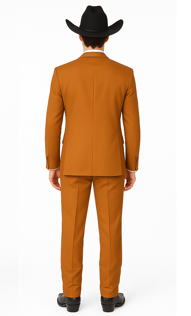 Men's Rust Classic Fit 2 Button Two-Piece Side Vents Cheap Priced Business Suits Clearance Sale - Image 2