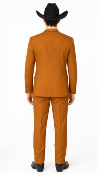Men's Rust Classic Fit 2 Button Two-Piece Side Vents Cheap Priced Business Suits Clearance Sale - Image 2