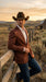 Mens Rust Light Brown Shiny Western Blazer – Cowboy Style Formal Sport Coat Jacket in Copper Color Slim Fitted