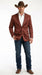 Mens Rust Light Brown Shiny Western Blazer – Cowboy Style Formal Sport Coat Jacket in Copper Color Slim Fitted