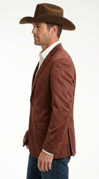 Mens Rust Light Brown Shiny Western Blazer – Cowboy Style Formal Sport Coat Jacket in Copper Color Slim Fitted