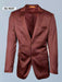 Mens Rust Light Brown Shiny Western Blazer – Cowboy Style Formal Sport Coat Jacket in Copper Color Slim Fitted