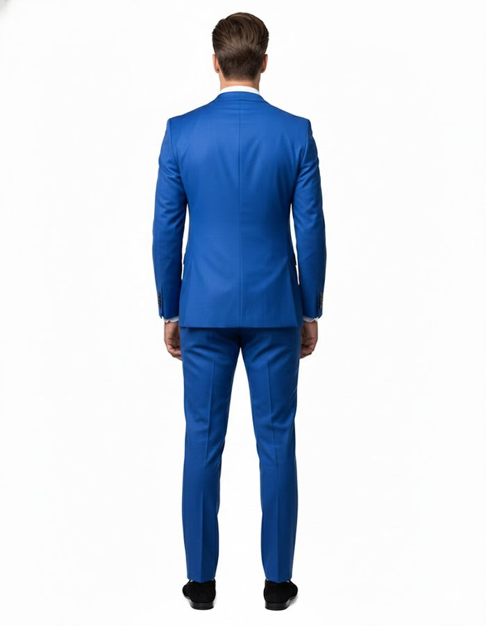 Men'S Saphire~Royal ~ Indigo ~ Bright Blue~ Cobalt New Blue 2 Button Dress Suits For Men - Image 2