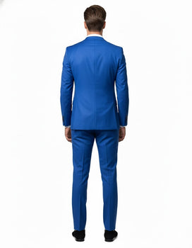 Men'S Saphire~Royal ~ Indigo ~ Bright Blue~ Cobalt New Blue 2 Button Dress Suits For Men - Image 2