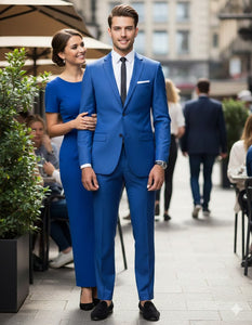 Men'S Saphire~Royal ~ Indigo ~ Bright Blue~ Cobalt New Blue 2 Button Dress Suits For Men - Image 6