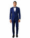 Mens 1 Button Shawl Lapel Vested Wool Wedding - Prom Tuxedo in Bright Sapphire Blue - Mens Slim Fitted Tuxedo
