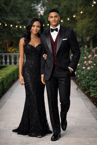 Men'S 2 Buttons Tuxedo 2 Buttons Tuxedo Jacket + Pants Satin