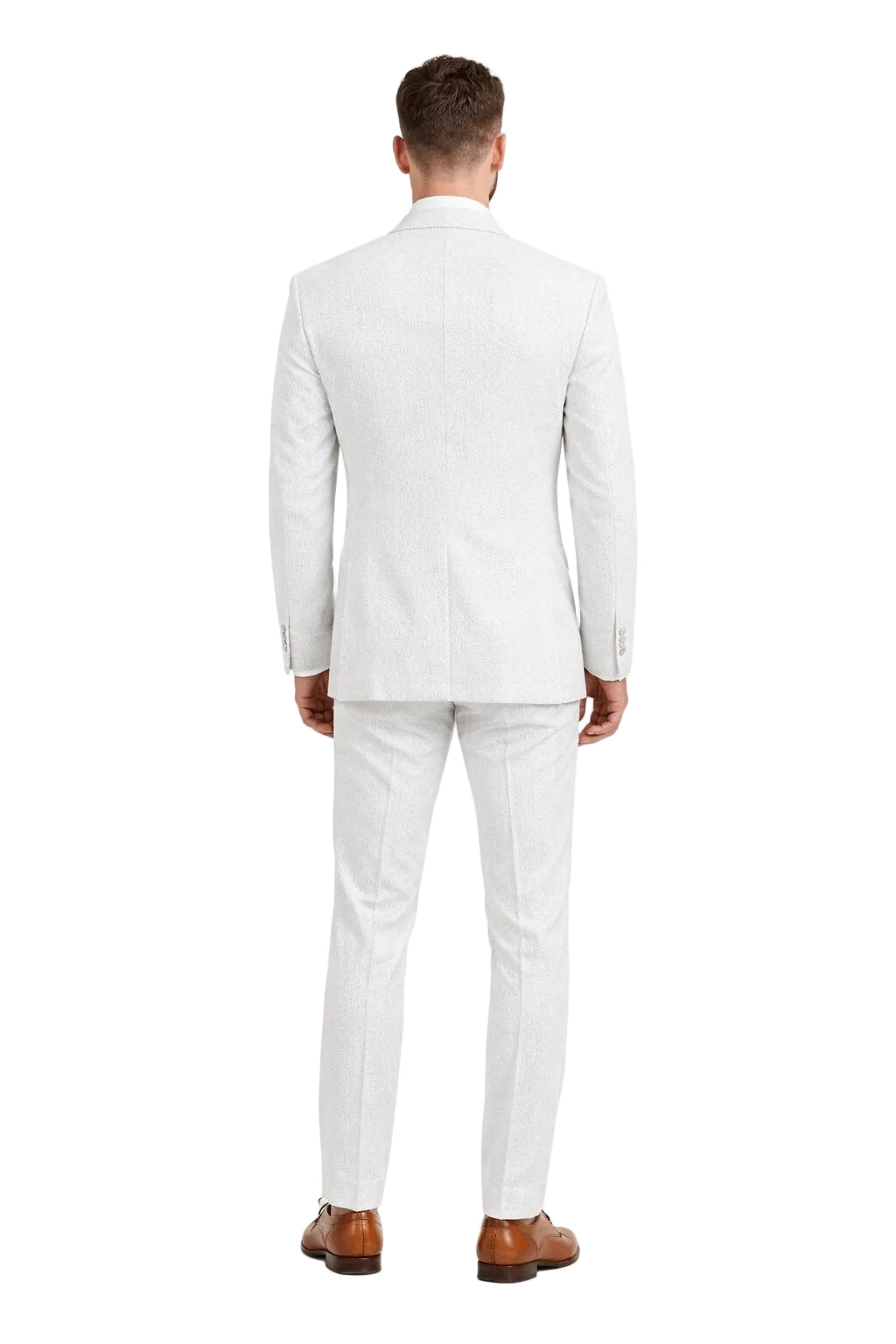 White on White Seersucker Suit - Shadow Pinstripe
