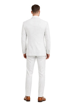 White on White Seersucker Suit - Shadow Pinstripe