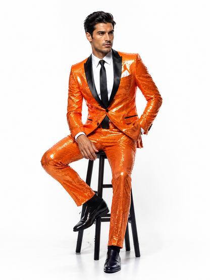 Mens Sequin Suit - Sparkly Suit - Pink Fabric Glitter Suit