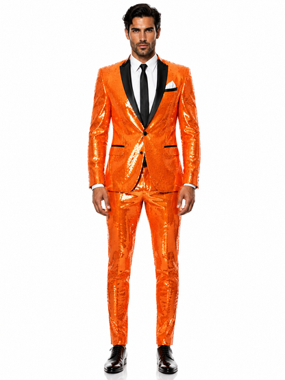 Mens Sequin Suit - Sparkly Suit - Pink Fabric Glitter Suit