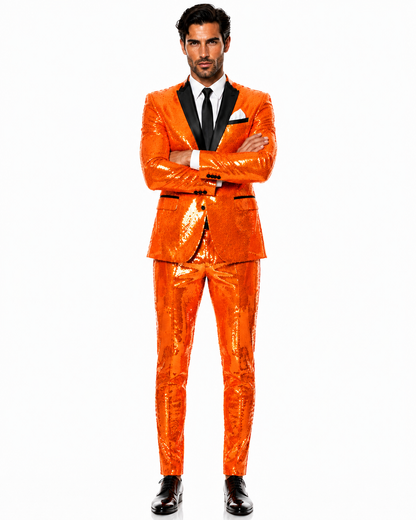Mens Sequin Suit - Sparkly Suit - Pink Fabric Glitter Suit