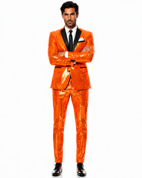 Mens Sequin Suit - Sparkly Suit - Pink Fabric Glitter Suit