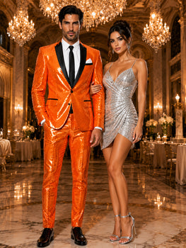 Mens Sequin Suit - Sparkly Suit - Pink Fabric Glitter Suit