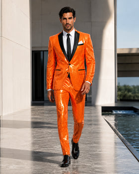 Mens Sequin Suit - Sparkly Suit - Pink Fabric Glitter Suit