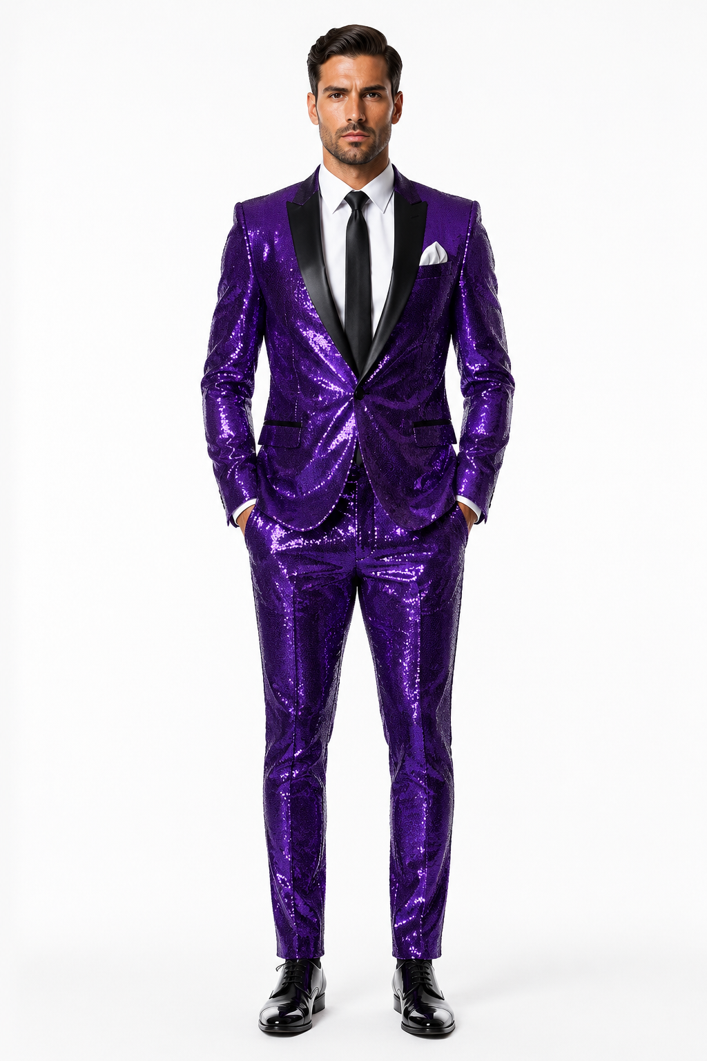 Mens Sequin Suit - Sparkly Suit - Pink Fabric Glitter Suit