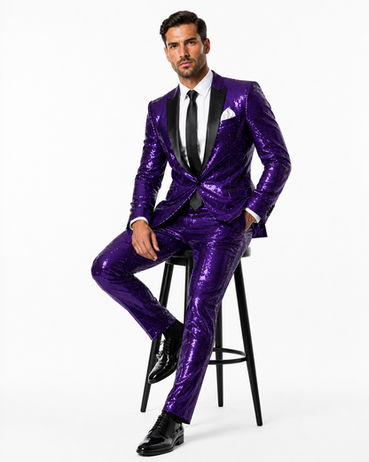 Mens Sequin Suit - Sparkly Suit - Pink Fabric Glitter Suit