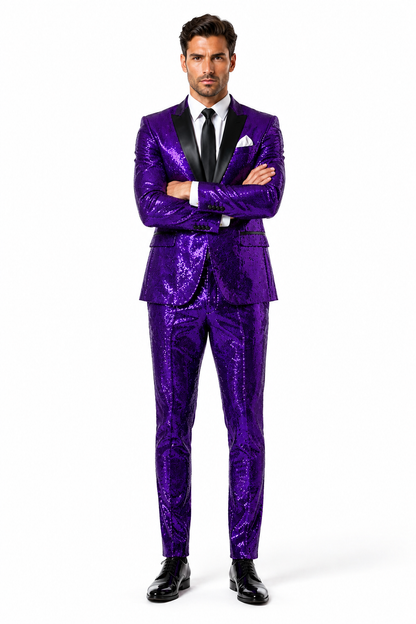 Mens Sequin Suit - Sparkly Suit - Pink Fabric Glitter Suit