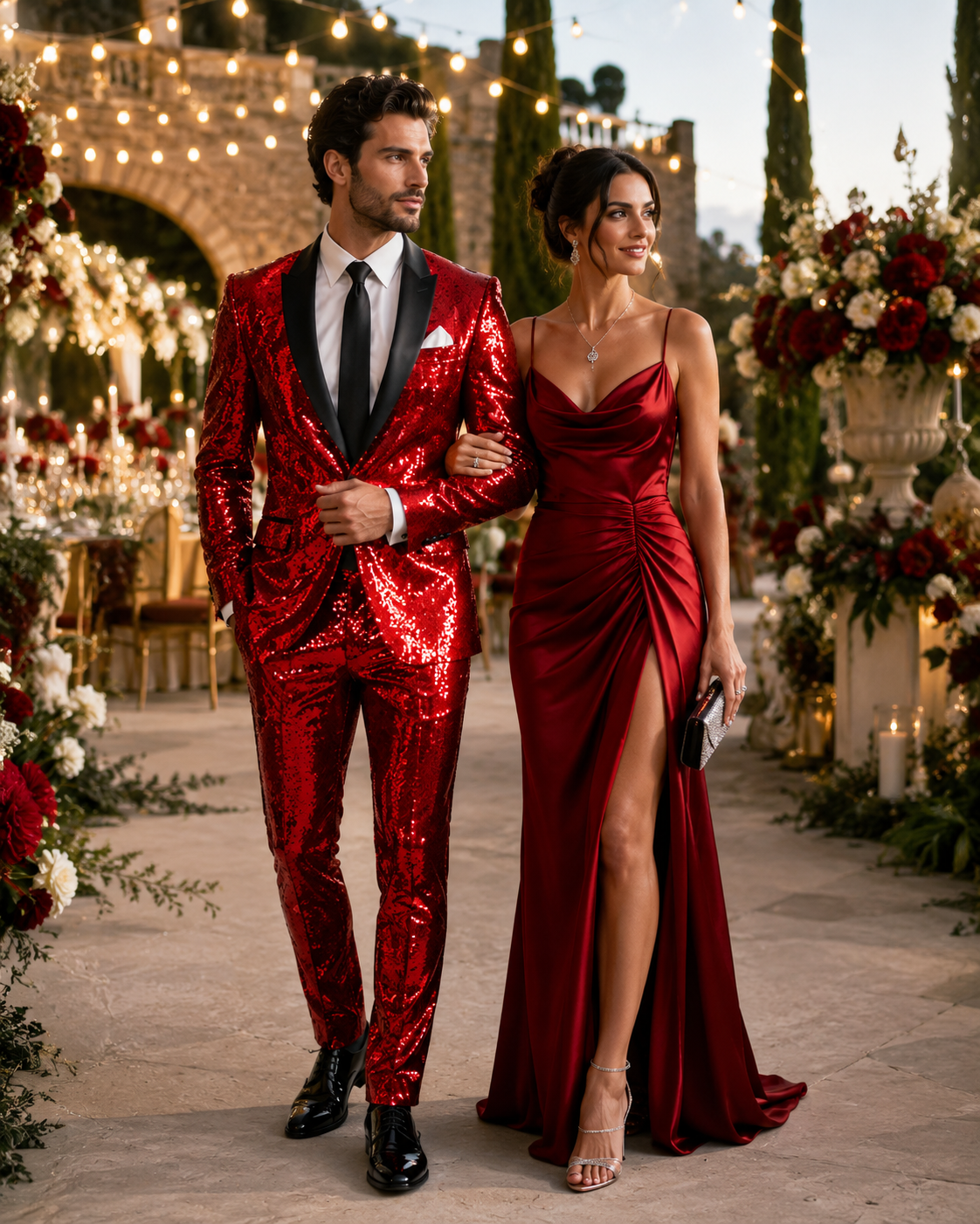 Mens Sequin Suit - Sparkly Suit - Pink Fabric Glitter Suit