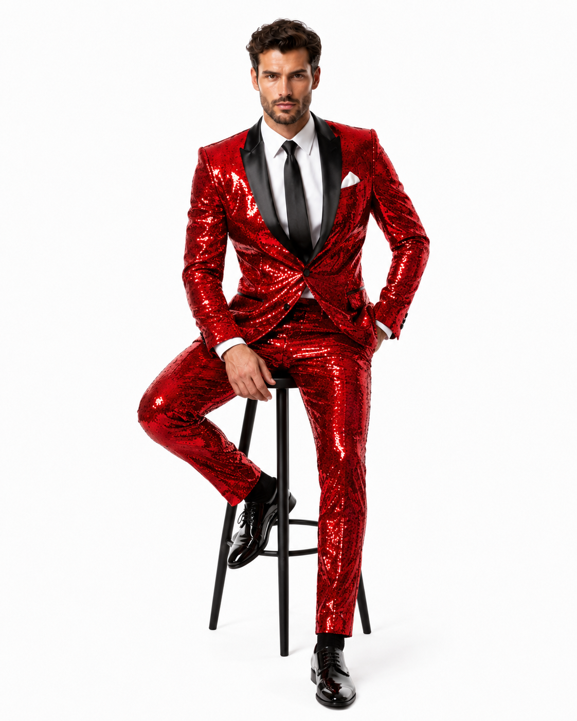 Mens Sequin Suit - Sparkly Suit - Pink Fabric Glitter Suit