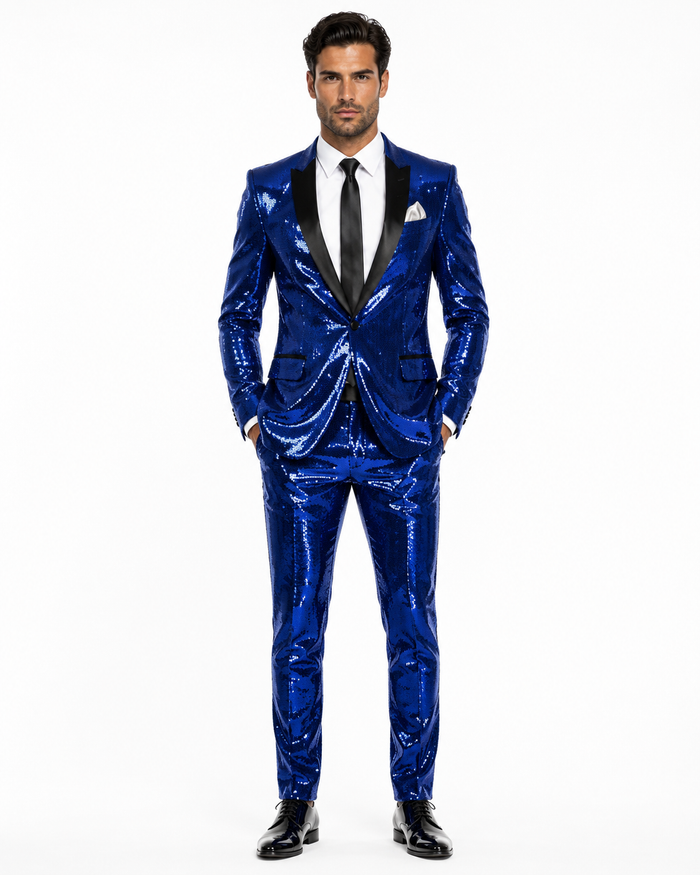 Mens Sequin Suit - Sparkly Suit - Pink Fabric Glitter Suit