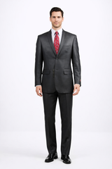 Mens Sharkskin Suits Two Button Suit New Edition Shiny Flashy Sharkskin Black