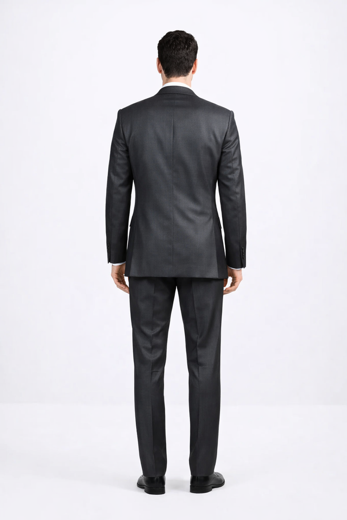 Mens Sharkskin Suits Two Button Suit New Edition Shiny Flashy Sharkskin Black