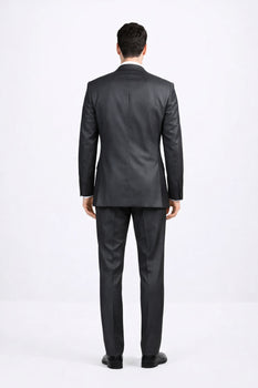 Mens Sharkskin Suits Two Button Suit New Edition Shiny Flashy Sharkskin Black