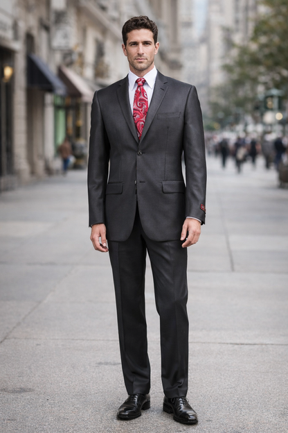 Mens Sharkskin Suits Two Button Suit New Edition Shiny Flashy Sharkskin Black