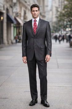 Mens Sharkskin Suits Two Button Suit New Edition Shiny Flashy Sharkskin Black