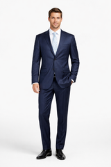 Mens Sharkskin Suits Two Button Suit New Edition Shiny Flashy Sharkskin Dark Navy Blue Suit For Men