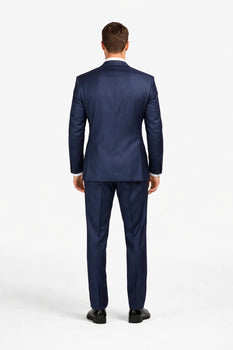 Mens Sharkskin Suits Two Button Suit New Edition Shiny Flashy Sharkskin Dark Navy Blue Suit For Men