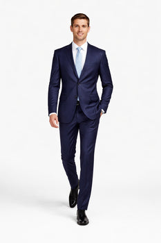 Mens Sharkskin Suits Two Button Suit New Edition Shiny Flashy Sharkskin Dark Navy Blue Suit For Men