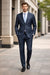 Mens Sharkskin Suits Two Button Suit New Edition Shiny Flashy Sharkskin Dark Navy Blue Suit For Men