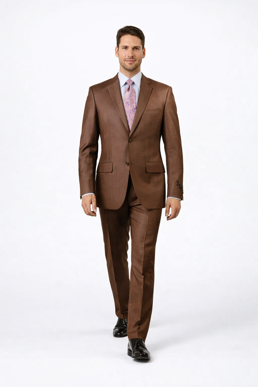 Mens Sharkskin Suits Two Button Suit New Edition Shiny Flashy Sharkskin Rust