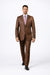 Mens Sharkskin Suits Two Button Suit New Edition Shiny Flashy Sharkskin Rust