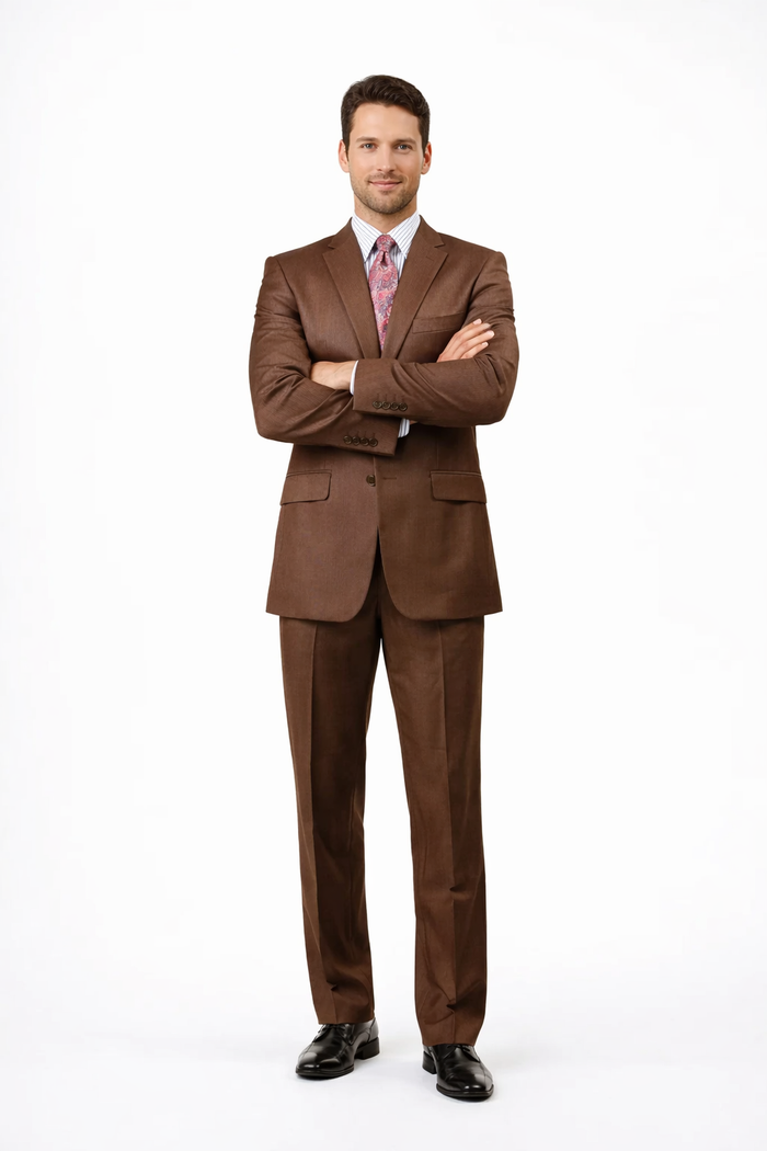 Mens Sharkskin Suits Two Button Suit New Edition Shiny Flashy Sharkskin Rust