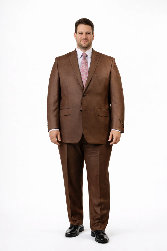 Mens Sharkskin Suits Two Button Suit New Edition Shiny Flashy Sharkskin Rust