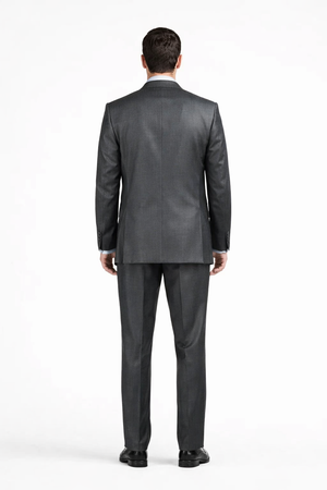 Mens Sharkskin Suits Two Button Suit New Edition Shiny Sharkskin Charcoal - Color: Dark Grey Suit