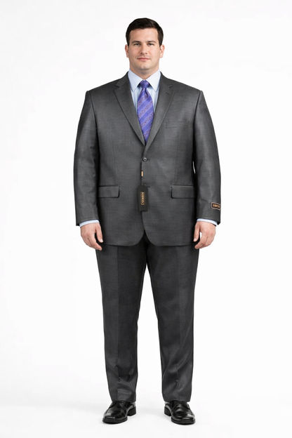 Slim Fit Suit Tapered Leg Lower rise Pants & Get skinny Two Button Three Piece Grey Sharkskin Suit with Contrast Taping