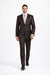 Mens Sharkskin Suits Two Button Suit New Edition Shiny Sharkskin Dark Brown