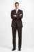 Mens Sharkskin Suits Two Button Suit New Edition Shiny Sharkskin Dark Brown