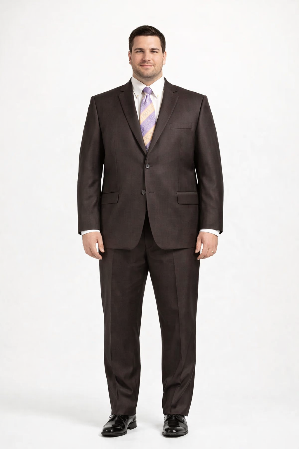 Mens Sharkskin Suits Two Button Suit New Edition Shiny Sharkskin Dark Brown