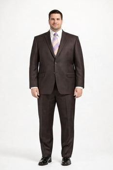 Mens Sharkskin Suits Two Button Suit New Edition Shiny Sharkskin Dark Brown