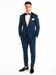 Men's Shawl Lapel 2 Piece  Slim Fit Dark Navy Blue Suit For Men Tuxedo Suit Indigo ~ Bright Blue ~ Cobalt blue ~ Teal