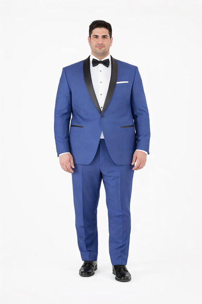 Men'S Shawl Lapel Fabric Royal Blue ~ Indigo ~ Bright Blue ~ Saphire Light Navy Tuxedo - Image 6
