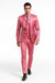 Mens Shiny Blazer - Rose Gold Sateen Vested Suit