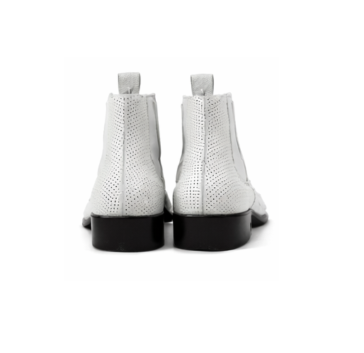 Men'S Short Boots Men'S Genuine White Full Quill Ostrich Dress Boot Ankle Dress Style For Man
