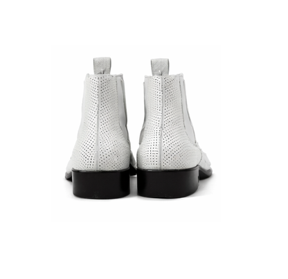 Men'S Short Boots Men'S Genuine White Full Quill Ostrich Dress Boot Ankle Dress Style For Man